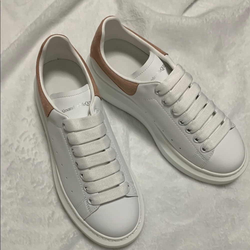 White and Tan Sneakers